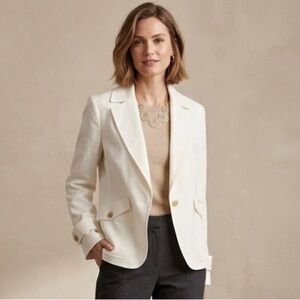 NWT Talbots Grace Fit Linen Blend Blazer